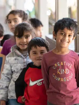 Montessori Kids Lined Up Smiling